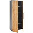 AKTENSCHRANK 80/197/40 cm  - Eichefarben/Graphitfarben, MODERN, Holzwerkstoff (80/197/40cm) - Novel