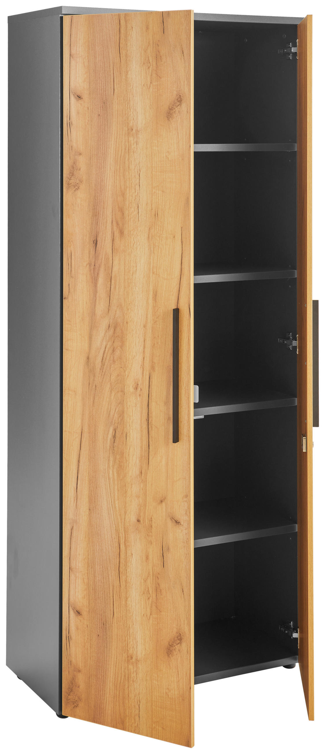 AKTENSCHRANK Graphitfarben, Eichefarben  - Eichefarben/Graphitfarben, MODERN, Holzwerkstoff (80/197/40cm) - Novel