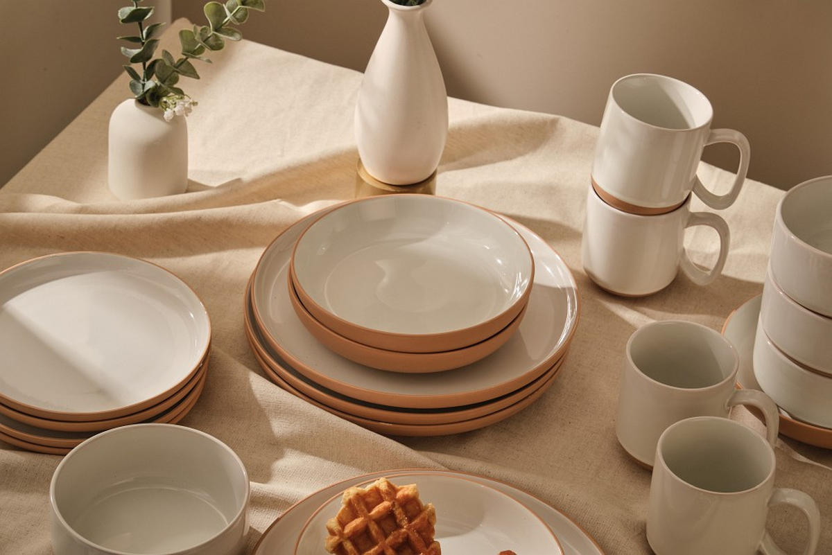 KOMBISERVICE Braun, Weiß Terra Nova 20-teilig 4 Personen  - Braun/Weiß, Trend, Keramik - Novel