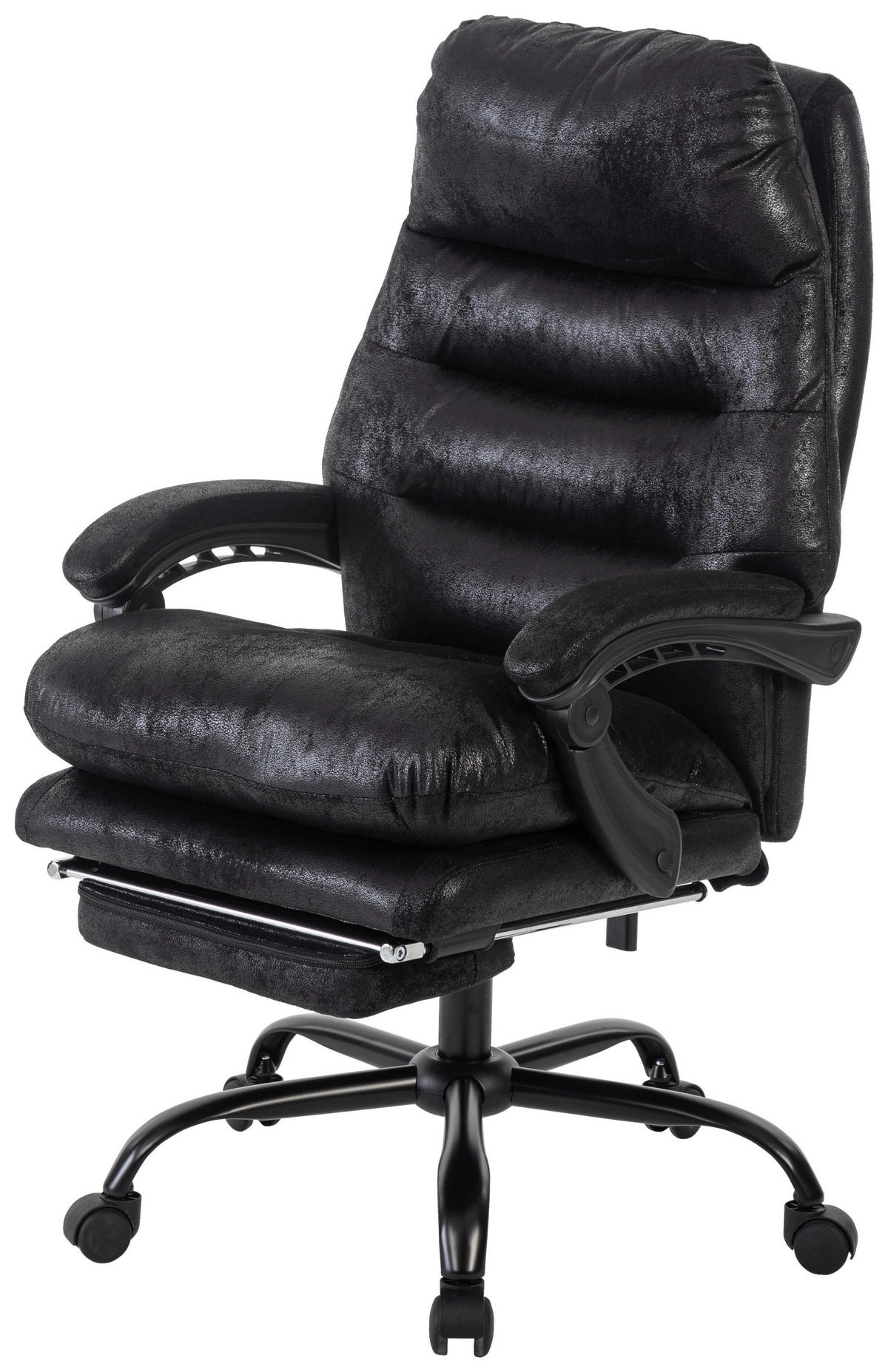 CHEFSESSEL  in Mikrofaser Schwarz  - Schwarz, MODERN, Kunststoff/Textil (64/114/122/72cm) - MID.YOU