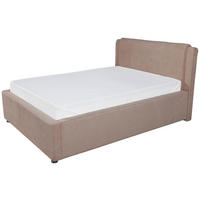 PAT TAPIȚAT 160/200 cm  in bej  - bej/culoare crom, Basics, metal/material pe bază de lemn (160/200cm) - Ti'me