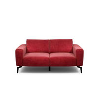 2-SITZER-SOFA Samt Rot  - Rot/Schwarz, Design, Textil/Metall (180/86/86-94cm) - SENSOO