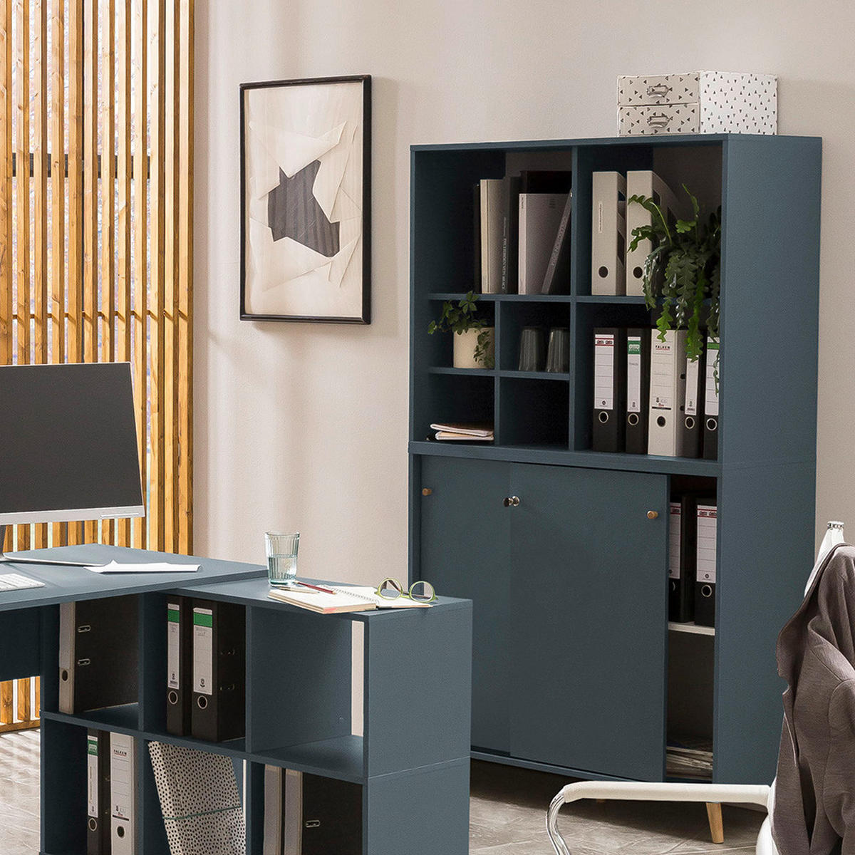 REGALEINSATZ - Petrol, MODERN, Holzwerkstoff (47,5/38,40/32,8cm) - MID.YOU