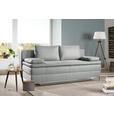 BOXSPRINGSOFA in Flachgewebe Hellgrau  - Chromfarben/Hellgrau, Design, Textil/Metall (200/93/107cm) - Novel