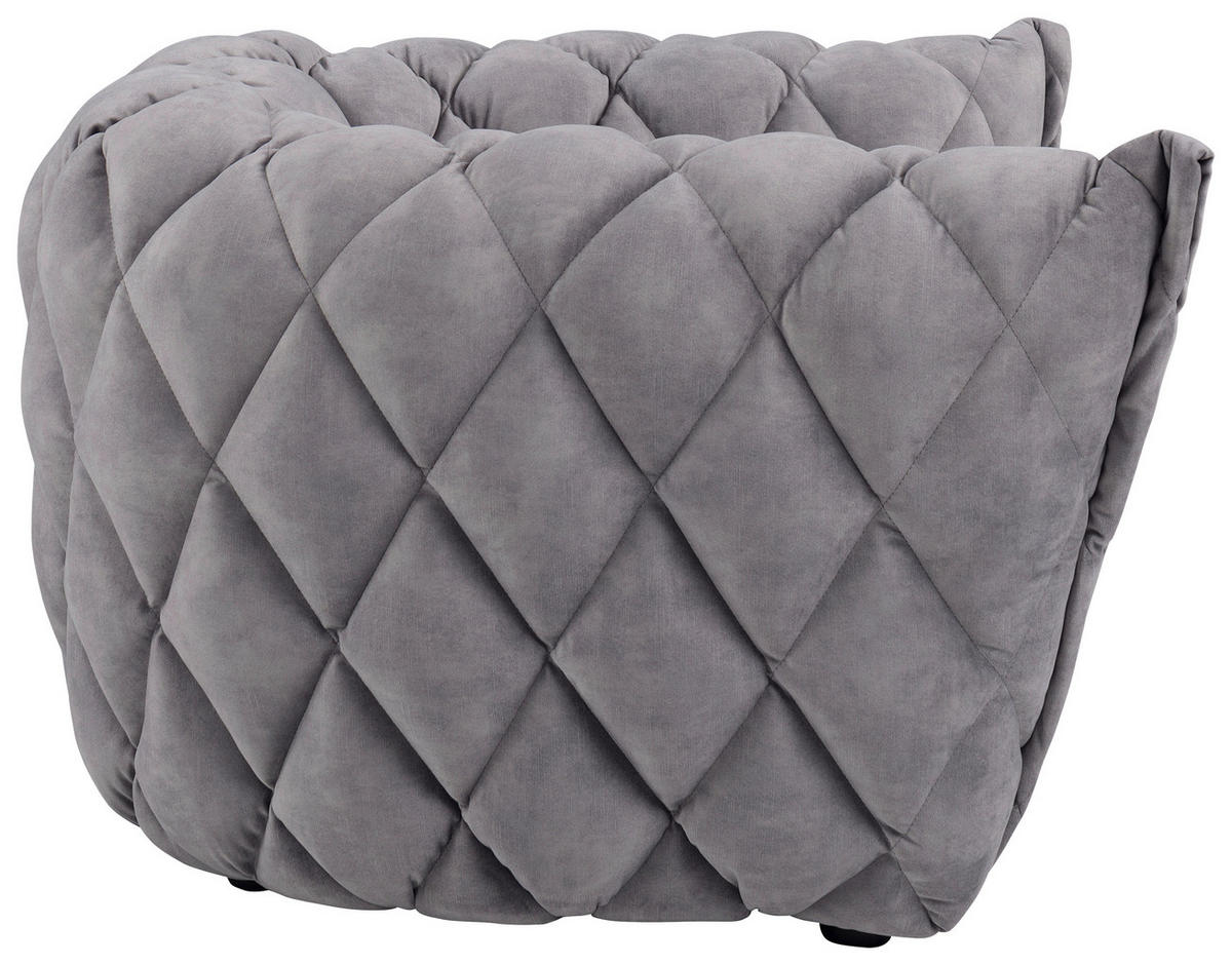 SESSEL Samt Hellgrau    - Hellgrau/Schwarz, Design, Holz/Textil (102/69/58cm)