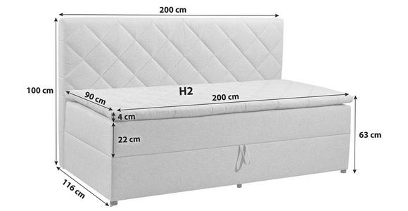 BOXBETT 90/200 cm  in Grau  - Schwarz/Grau, KONVENTIONELL, Kunststoff/Textil (90/200cm) - Carryhome