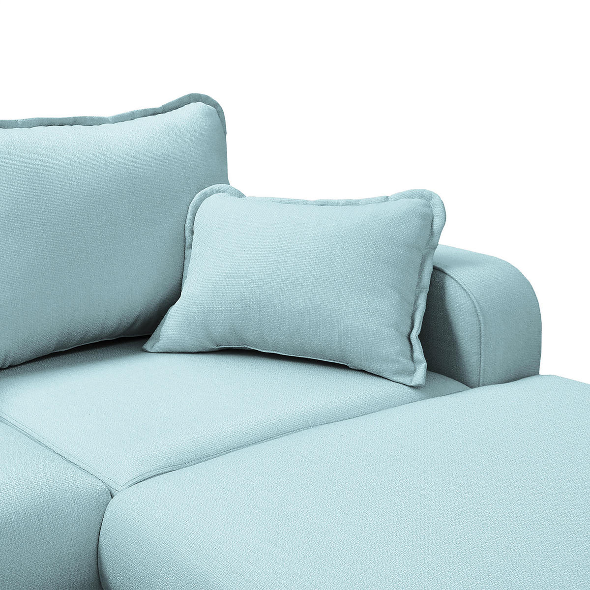WOHNLANDSCHAFT in Textilgeflecht Hellblau  - Wengefarben/Hellblau, Design, Holz/Textil (167/296/170cm) - Livetastic