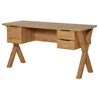 SCHREIBTISCH 146/59/76 cm  in Eichefarben  - Eichefarben/Anthrazit, Modern, Holzwerkstoff/Metall (146/59/76cm) - Livetastic