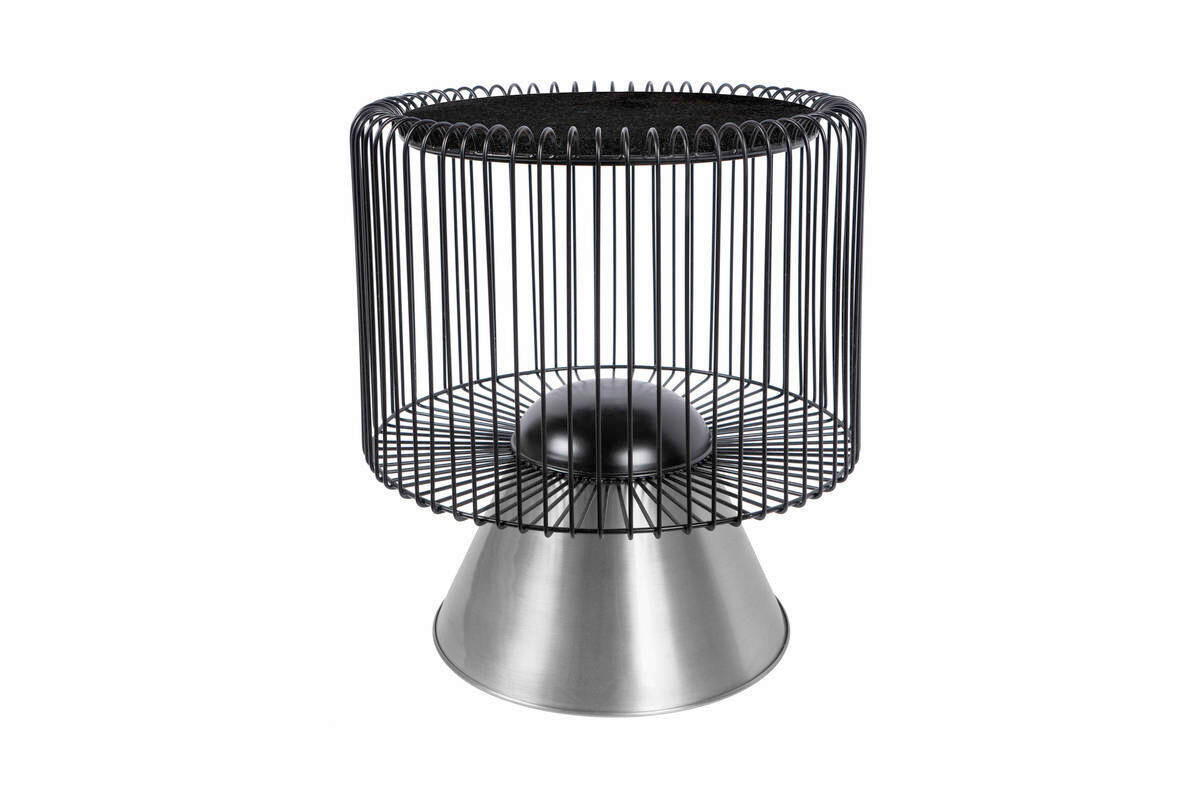 BEISTELLTISCH Metall, Stein 51/51/56,5 cm  - Silberfarben/Schwarz, Basics, Stein/Metall (51/51/56,5cm) - Kayoom