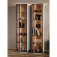 VITRINE Weiß  45,8/198,6/40 cm  - Schwarz/Weiß, Design, Glas/Holz (45,8/198,6/40cm) - Dieter Knoll