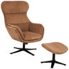 SESSELSET in Cord Kupferfarben  - Schwarz/Kupferfarben, Modern, Textil/Metall (76/110/88,5cm) - Livetastic