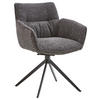 ARMLEHNSTUHL drehbar  in Eisen Webstoff  - Anthrazit/Schwarz, Design, Textil/Metall (60/83,5/65cm) - Valdera