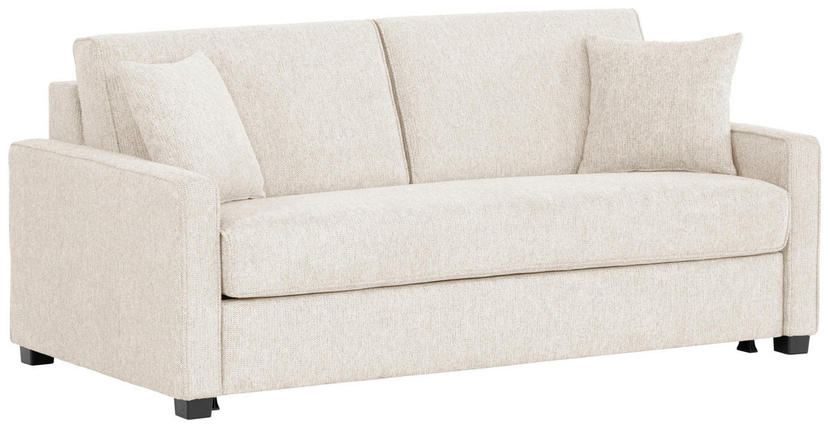SCHLAFSOFA in Webstoff Creme  - Creme/Schwarz, Design, Kunststoff/Textil (186/83/100cm) - Xora