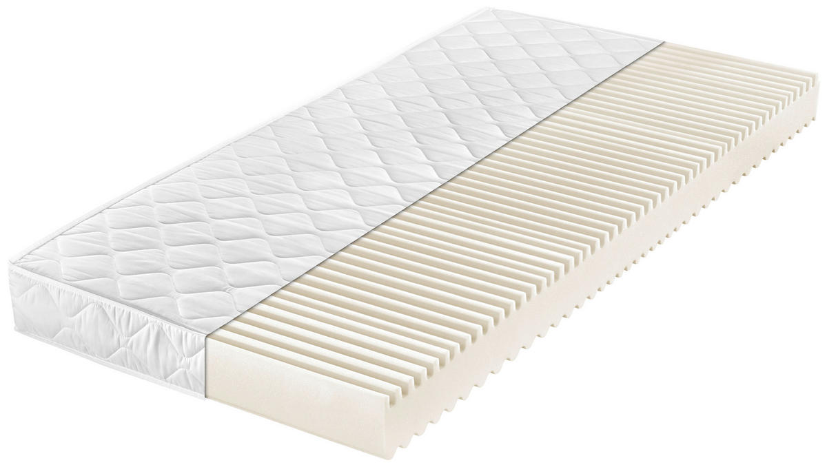 KOMFORTSCHAUMMATRATZE 90/200 cm Höhe ca. 15 cm  - Weiß, Basics, Textil (90/200cm) - Boxxx