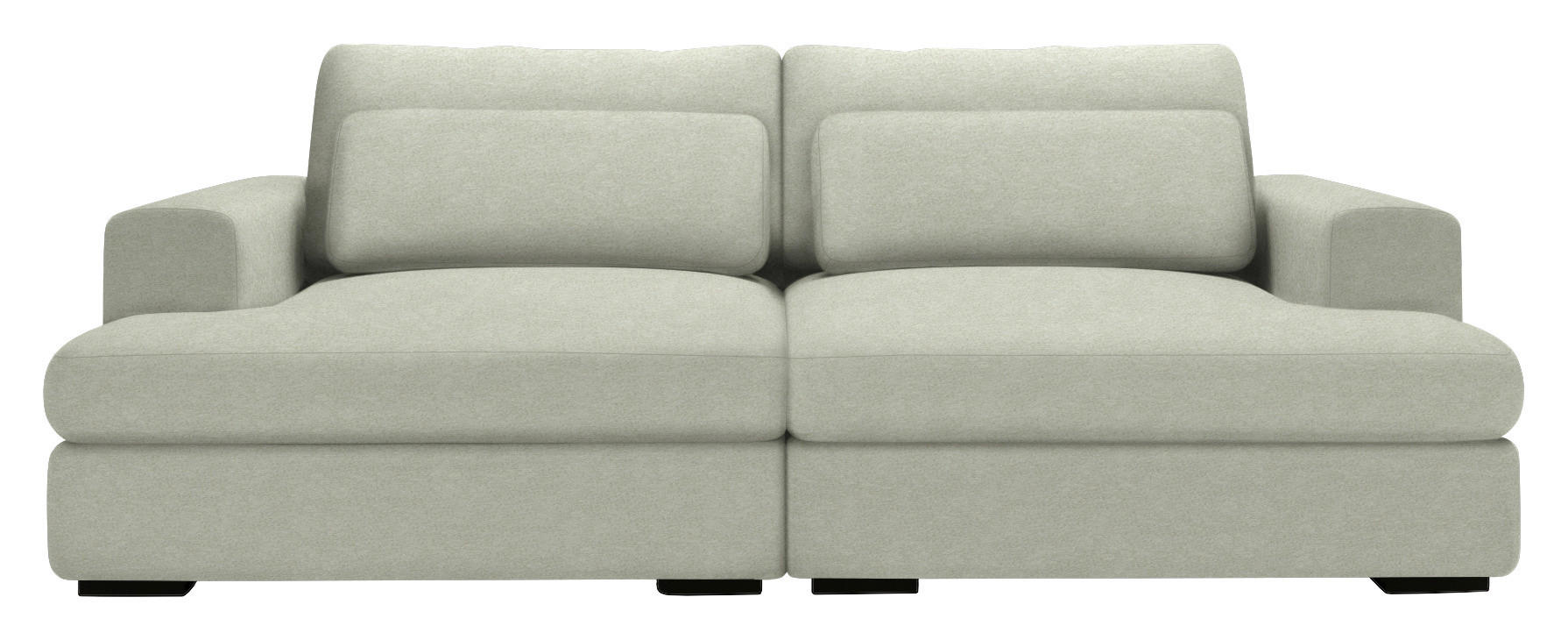 BIGSOFA in Chenille Greige  - Greige/Schwarz, Design, Textil (223/80/158cm) - Lomoco