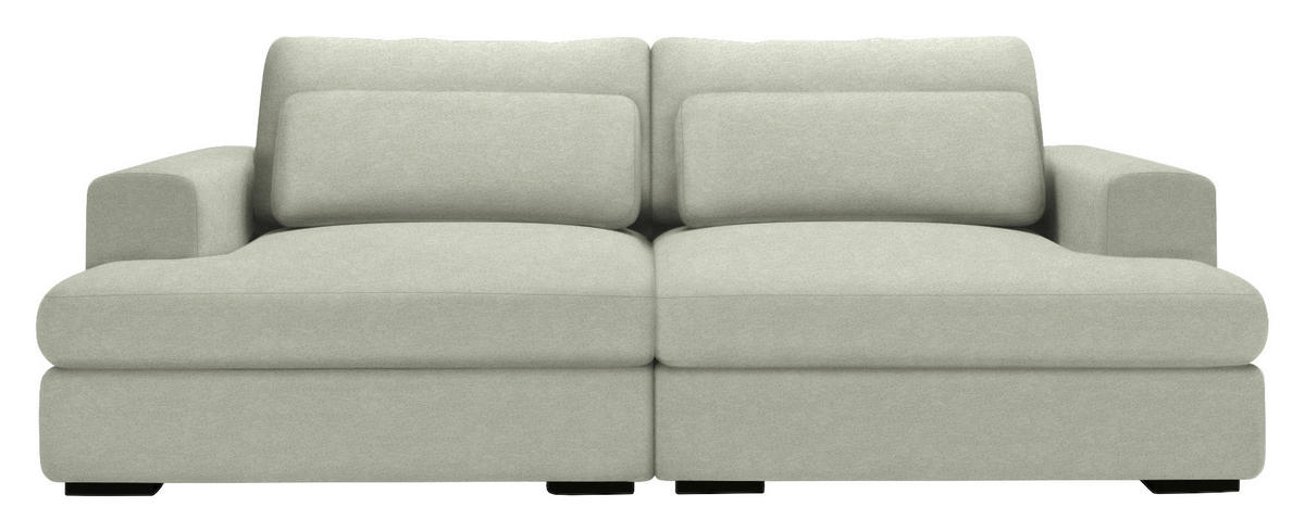 BIGSOFA in Chenille Greige  - Greige/Schwarz, Design, Textil (223/80/158cm) - Lomoco