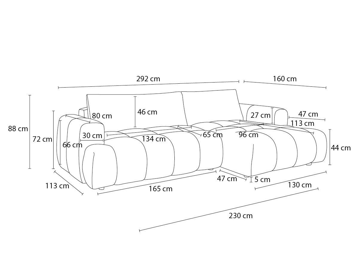 ECKSCHLAFSOFA FUJI Bouclé Weiß  inkl.  - Schwarz/Weiß, MODERN, Kunststoff/Textil (292/160cm)
