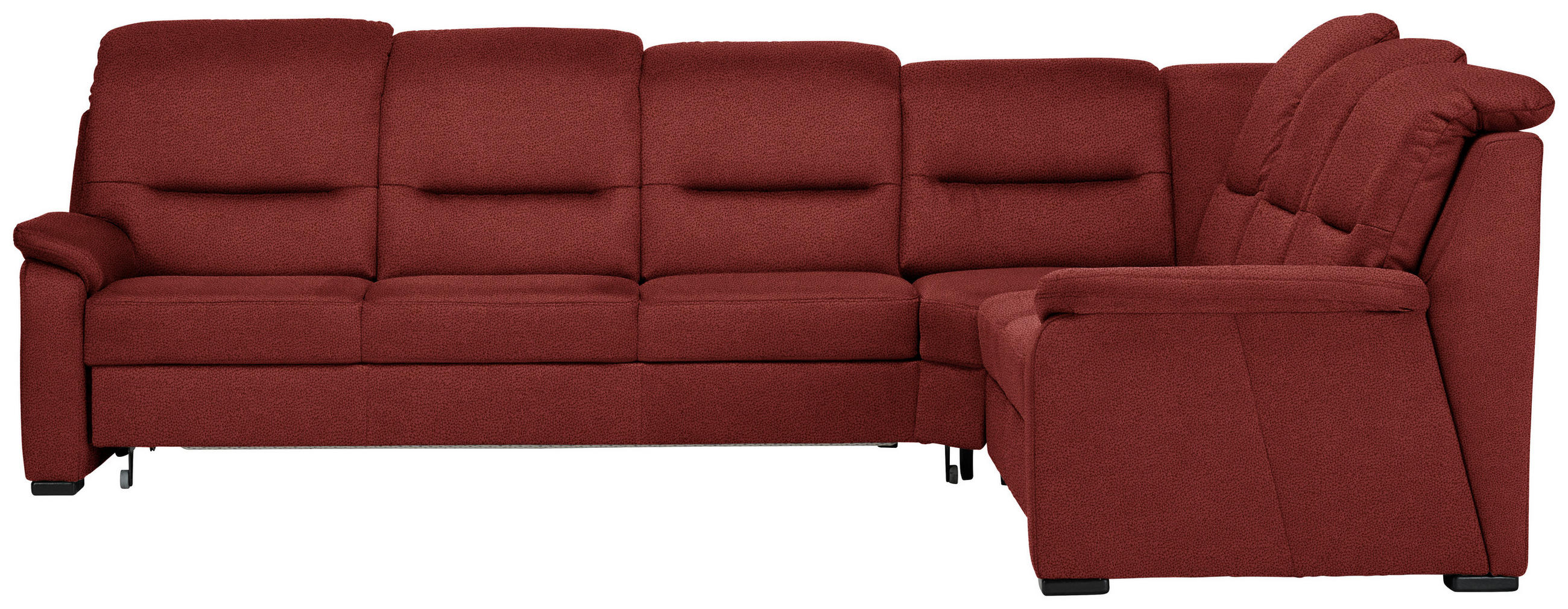 ECKSOFA in Mikrofaser Rot  - Rot/Schwarz, Konventionell, Holz/Textil (303/245cm) - Beldomo Comfort