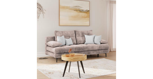 SCHLAFSOFA  mit Liegefunktion, Schlafen auf Sitzhöhe, Rücken echt Chenille Rosa  - Schwarz/Rosa, KONVENTIONELL, Textil/Metall (203/94/96cm) - Carryhome