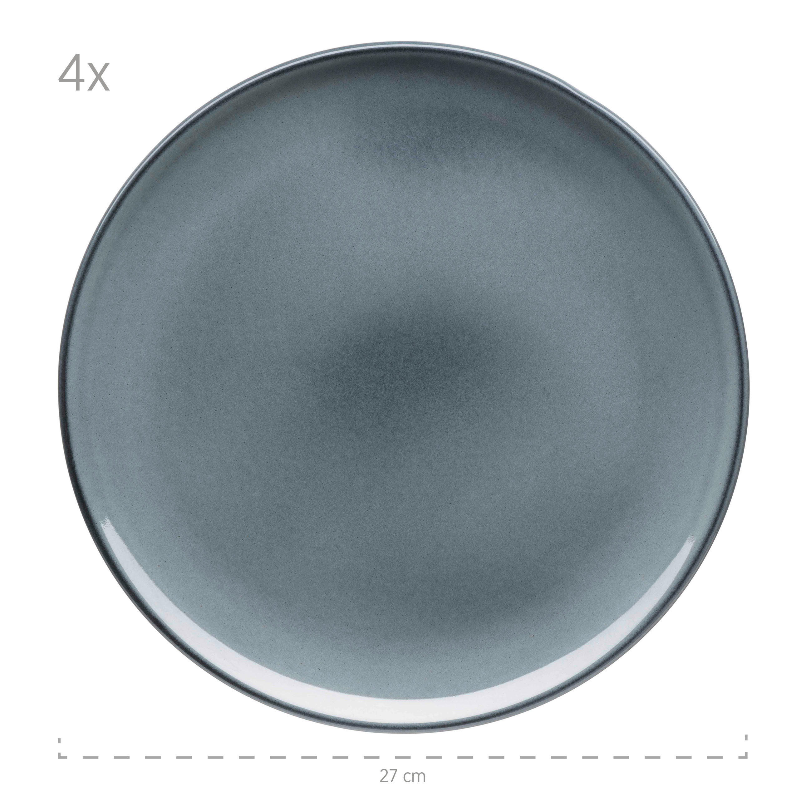 TAFELSERVICE 8-teilig - Blaugrau, Basics, Keramik - Mäser