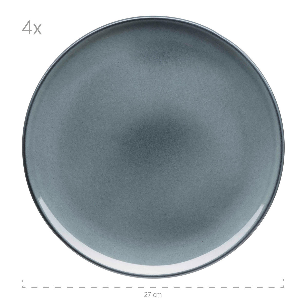 TAFELSERVICE 8-teilig  - Blaugrau, Basics, Keramik - Mäser