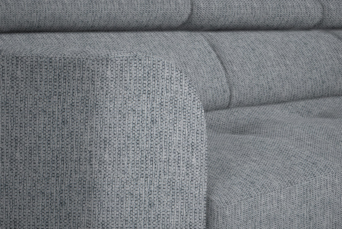 ECKSOFA in Webstoff Hellgrau  - Hellgrau/Schwarz, Design, Textil/Metall (280/205cm) - MID.YOU