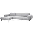 ECKSOFA in Chenille Silberfarben  167/311 cm  - Silberfarben/Schwarz, Design, Textil/Metall (167/311cm) - Xora