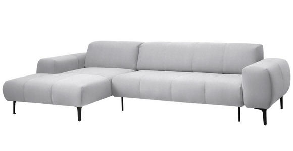 ECKSOFA in Chenille Silberfarben  167/311 cm  - Silberfarben/Schwarz, Design, Textil/Metall (167/311cm) - Xora