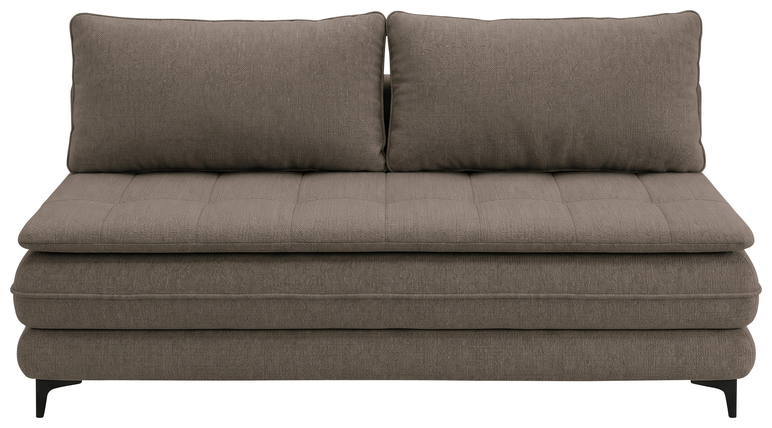 SCHLAFSOFA Chenille Taupe  inkl. Bettkasten, Schlaffunktion, Topper  - Taupe/Schwarz, Design, Textil/Metall (200/95/92cm) - Stylife