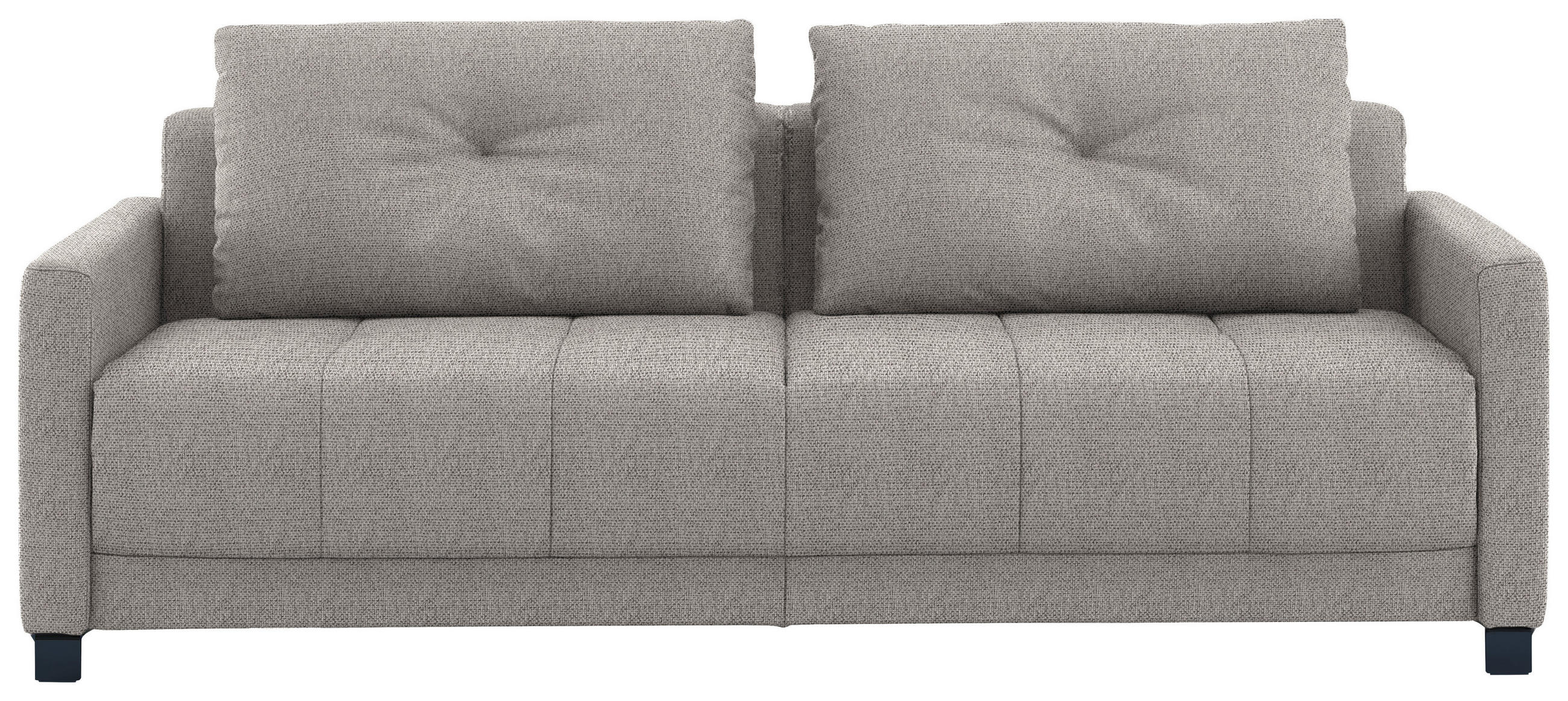 SCHLAFSOFA Flachgewebe Greige Stoffauswahl, Schlafen auf Sitzhöhe, Bettfunktion erhältlich, Armteil links, Armteil rechts, haustierfreundlicher Bezug  - Greige/Schwarz, Konventionell, Textil/Metall (232/77/116cm) - Dieter Knoll