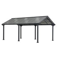 CARPORT 610/301/367,4 cm Stahl  - Dunkelgrau, Basics, Metall (610/301/367,4cm)
