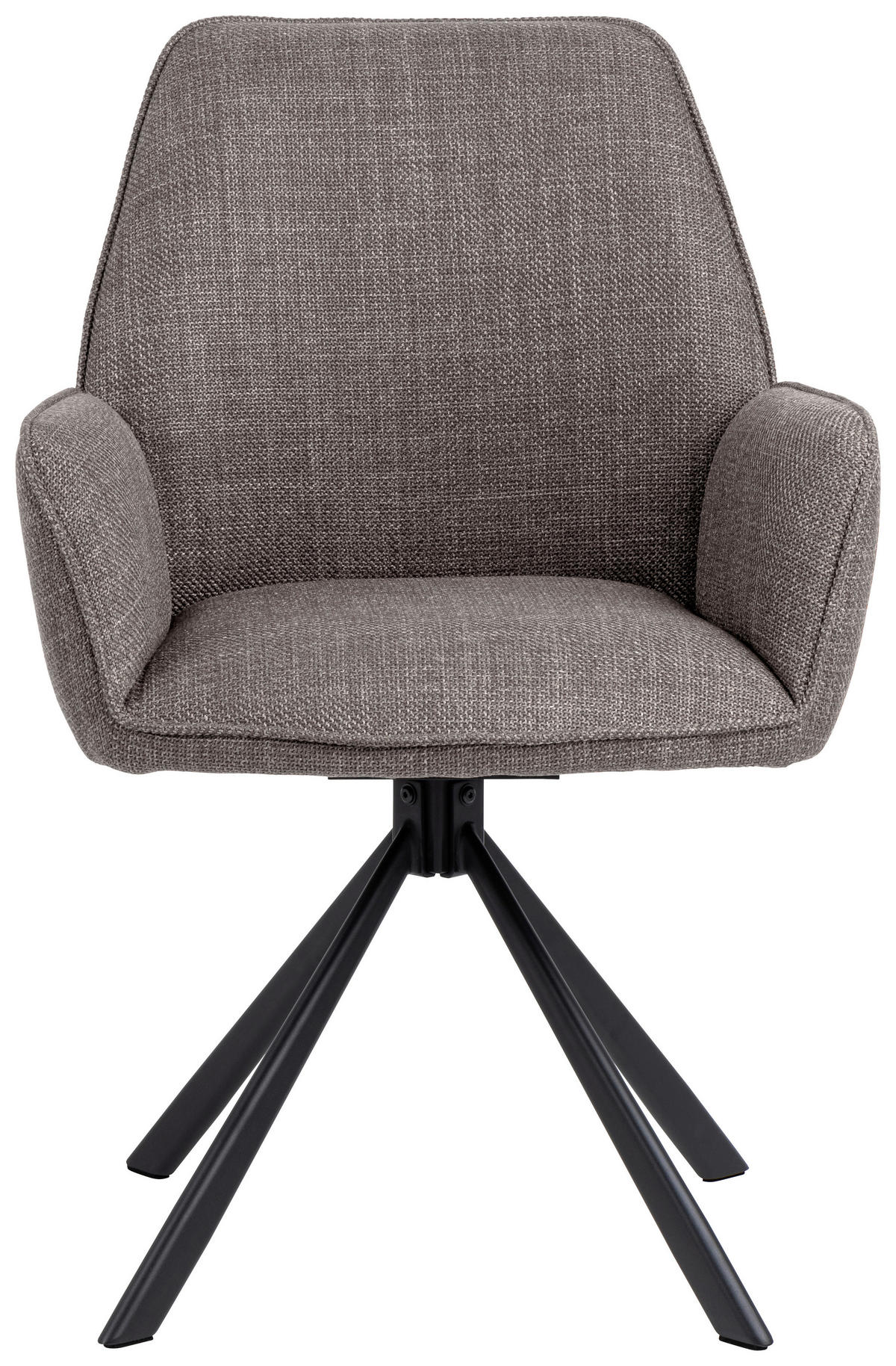 ARMLEHNSTUHL  in Webstoff  - Graubraun/Schwarz, Trend, Textil/Metall (61/88,5/63cm) - MID.YOU