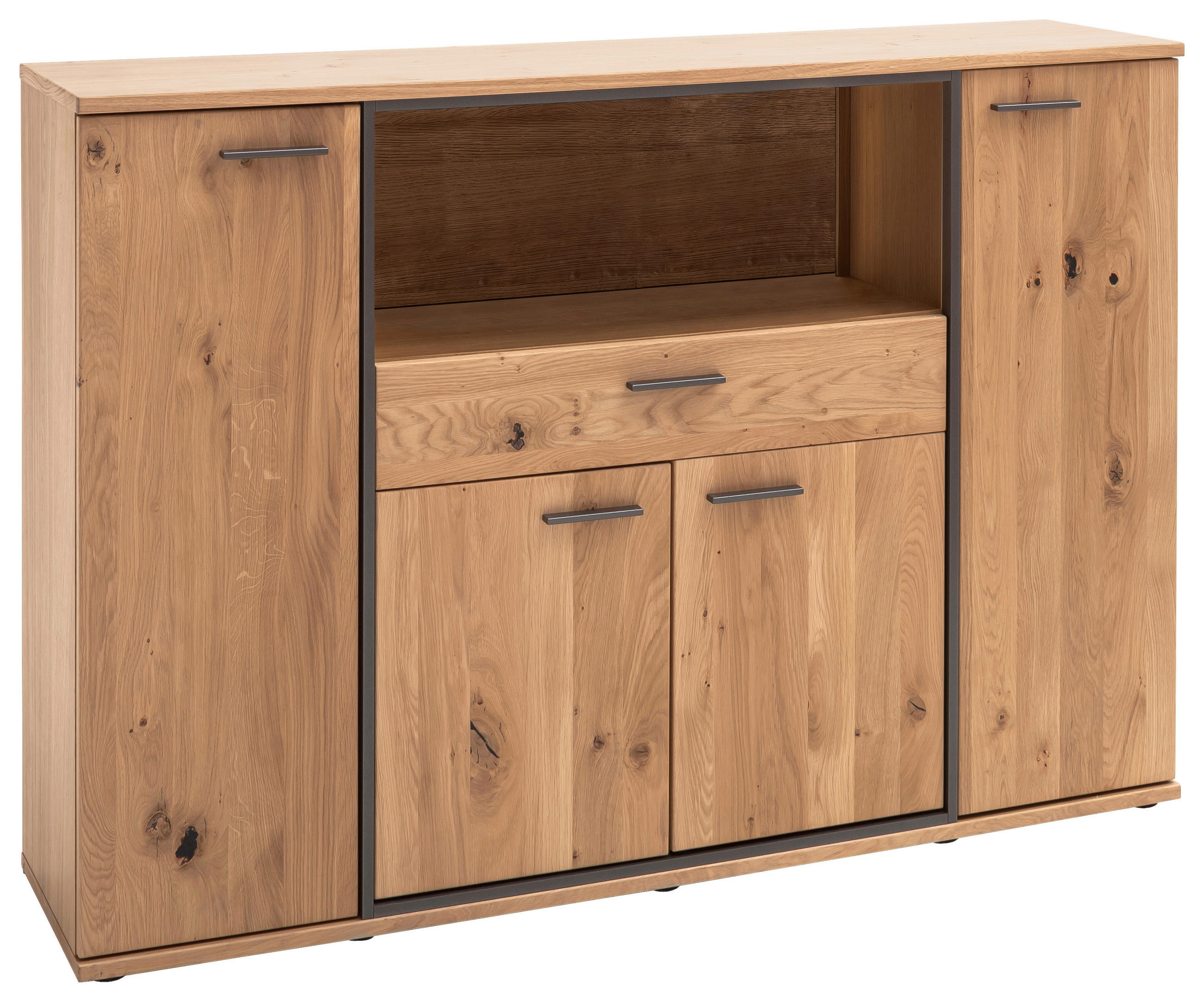 SIDEBOARD Anthrazit, Eichefarben 165/115/37 cm - Eichefarben/Anthrazit, Konventionell, Holz/Holzwerkstoff (165/115/37cm) - Landscape