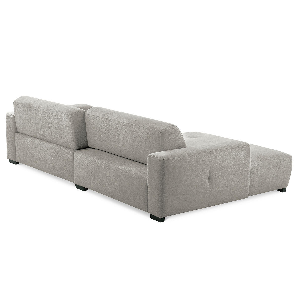 ECKSOFA AUSTIN Hellgrau Flachgewebe Sitztiefenverstellung  - Hellgrau/Schwarz, Design, Kunststoff/Textil (169/286cm) - Livetastic