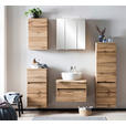 MIDISCHRANK 40/130/35 cm - Eiche Wotan/Silberfarben, Natur, Holzwerkstoff/Kunststoff (40/130/35cm) - Xora