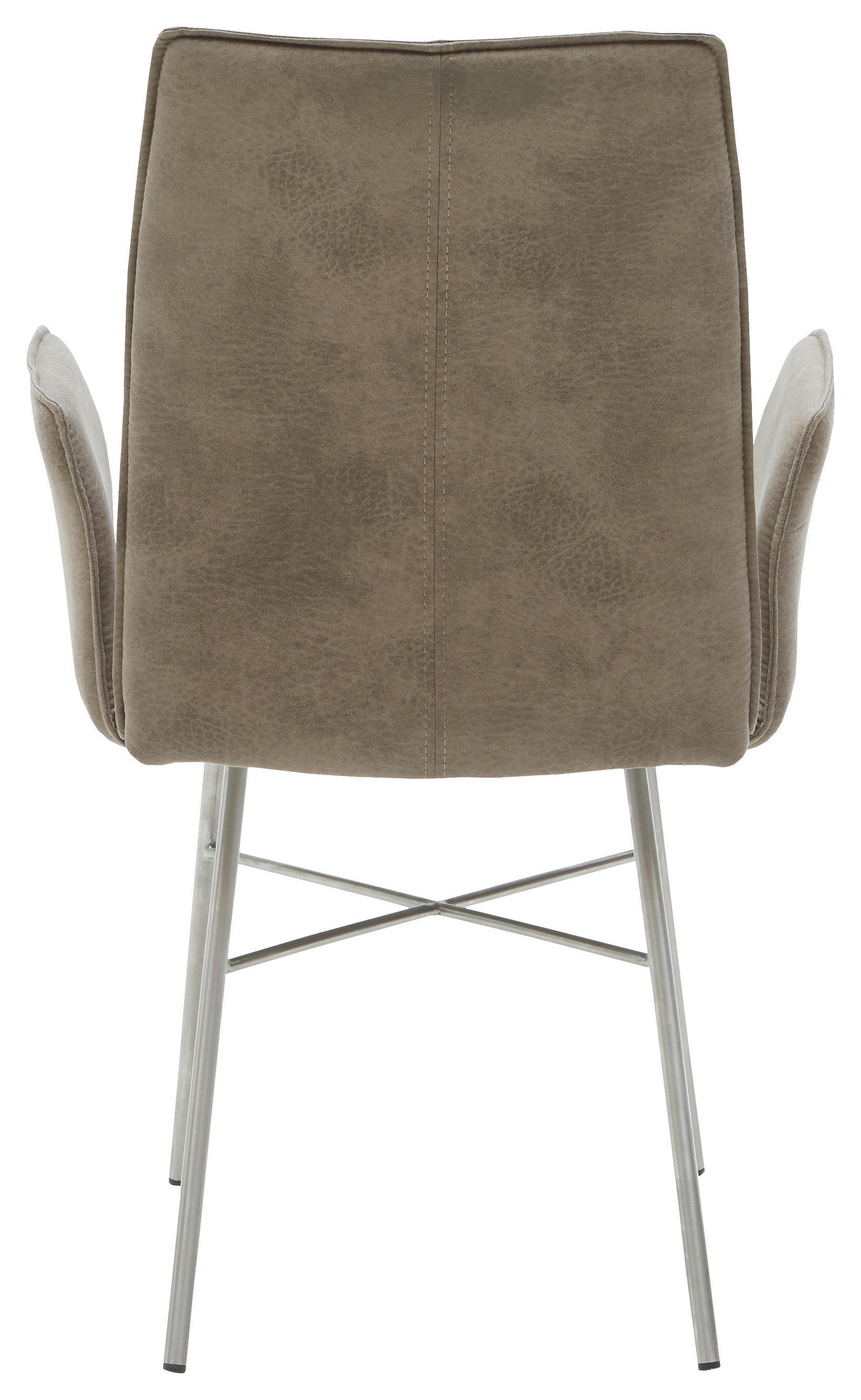 ARMLEHNSTUHL  in Mikrofaser  - Graubraun, Design, Metall (46/93/57cm) - Dieter Knoll