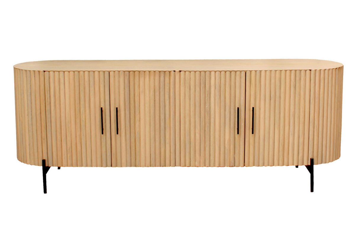 SIDEBOARD  190/76/45 cm  - Schwarz/Naturfarben, Design, Holz/Metall (190/76/45cm) - MID.YOU