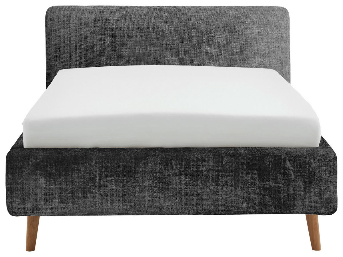POLSTERBETT inkl. Bettkasten 140/200 cm  in Anthrazit  - Eichefarben/Anthrazit, Design, Holz/Textil (140/200cm) - Xora
