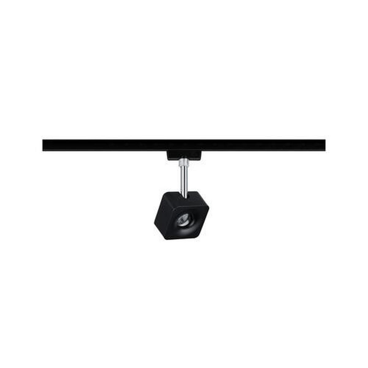 SCHIENENSYSTEM-STRAHLER - Chromfarben/Schwarz, Design, Kunststoff/Metall (7,7/16,5/4,7cm) - Paulmann