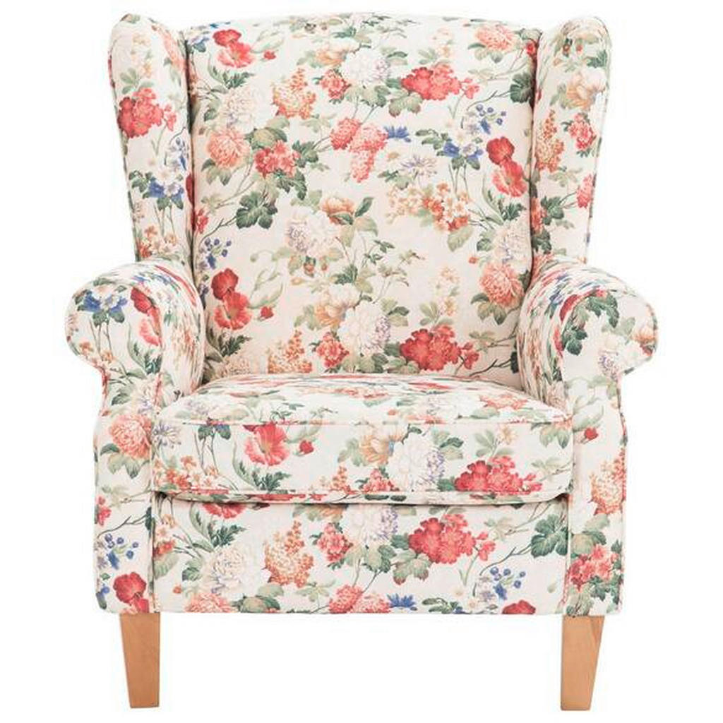 Thumbnail - Landscape Ohrensessel Lesesessel, Mehrfarbig, Textil, Blume, 92x104x90 cm, Wohnzimmer, Sessel, Ohrensessel