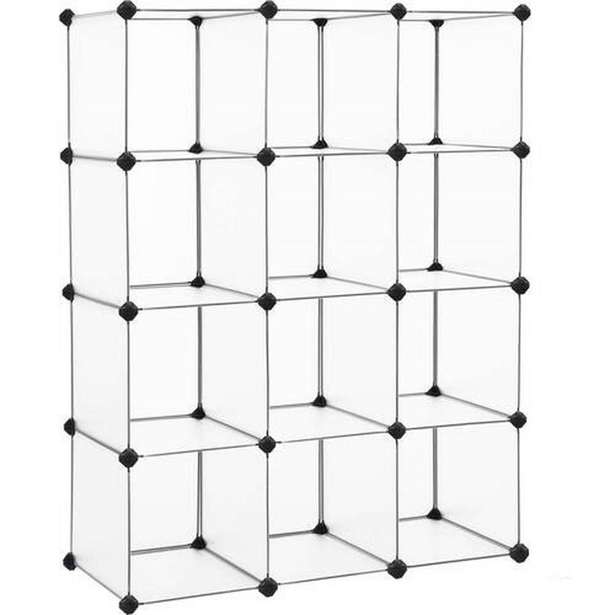 REGALKOMBINATION - Schwarz/Weiß, Basics, Kunststoff/Metall (93/123/31cm) - Boxxx