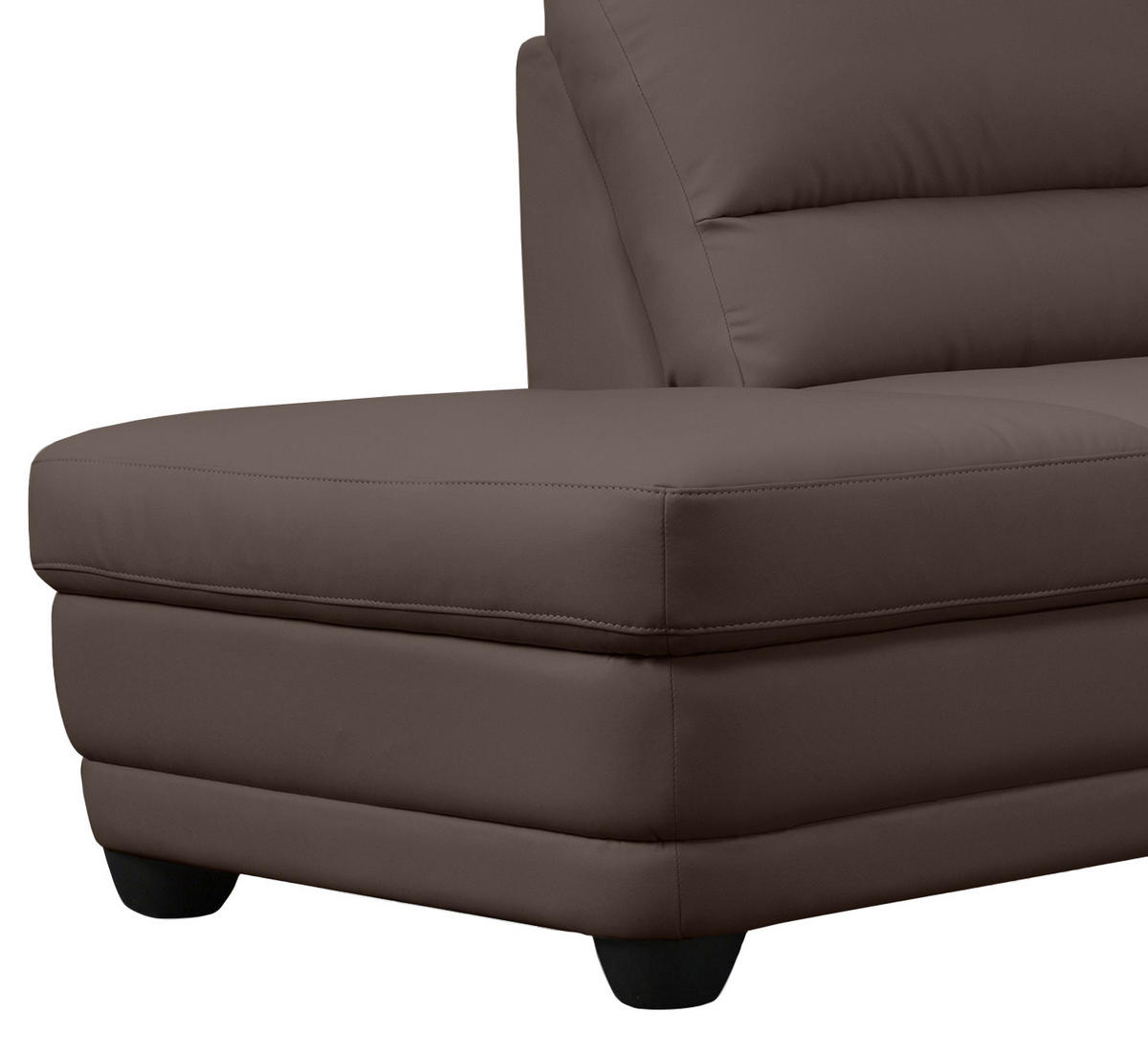 ECKSOFA in Lederlook Braun  - Braun, Design, Kunststoff/Textil (225/245cm) - Livetastic