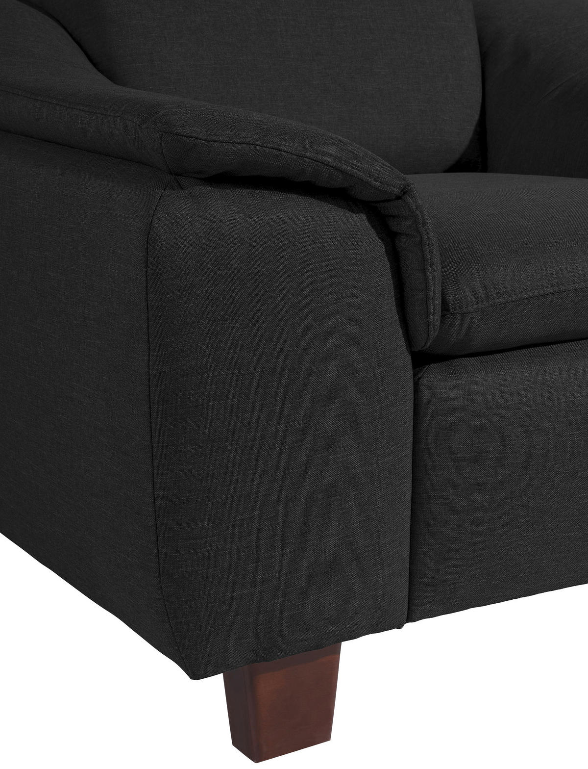 SESSEL in Flachgewebe Schwarz  - Nussbaumfarben/Schwarz, Design, Holz/Textil (100/87/82cm) - Max Winzer