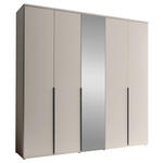 DREHTÜRENSCHRANK  in Kaschmir  - Kaschmir/Schwarz, MODERN, Glas/Holzwerkstoff (225/225/52cm) - Carryhome