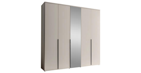 DREHTÜRENSCHRANK  in Kaschmir  - Kaschmir/Schwarz, MODERN, Glas/Holzwerkstoff (225/225/52cm) - Carryhome