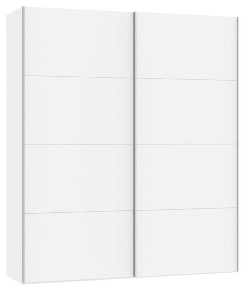 SCHWEBETÜRENSCHRANK 203/236/65 cm 2-türig Weiß  - Edelstahlfarben/Weiß, Design, Holzwerkstoff (203/236/65cm) - Boxxx