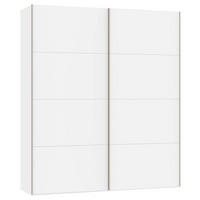 SCHWEBETÜRENSCHRANK 203/236/65 cm 2-türig Weiß  - Edelstahlfarben/Weiß, Design, Holzwerkstoff (203/236/65cm) - Boxxx