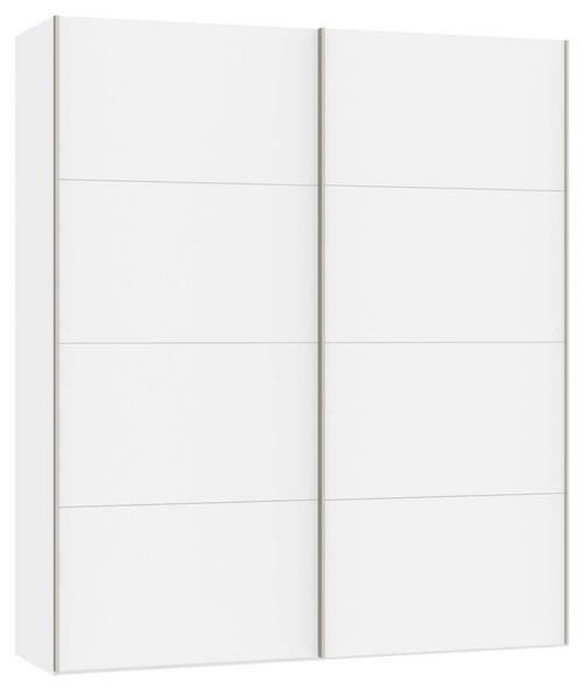 SCHWEBETÜRENSCHRANK 203/236/65 cm 2-türig Weiß  - Edelstahlfarben/Weiß, Design, Holzwerkstoff (203/236/65cm) - Boxxx