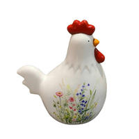 DEKOHUHN - Rot/Weiß, LIFESTYLE, Keramik (14,3/8/17,5cm)