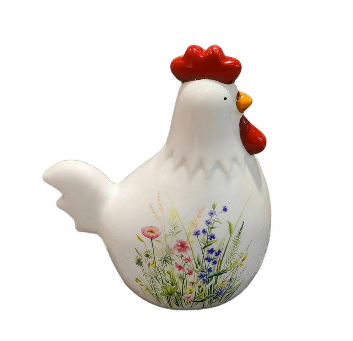 DEKOHUHN - Rot/Weiß, LIFESTYLE, Keramik (14,3/8/17,5cm)